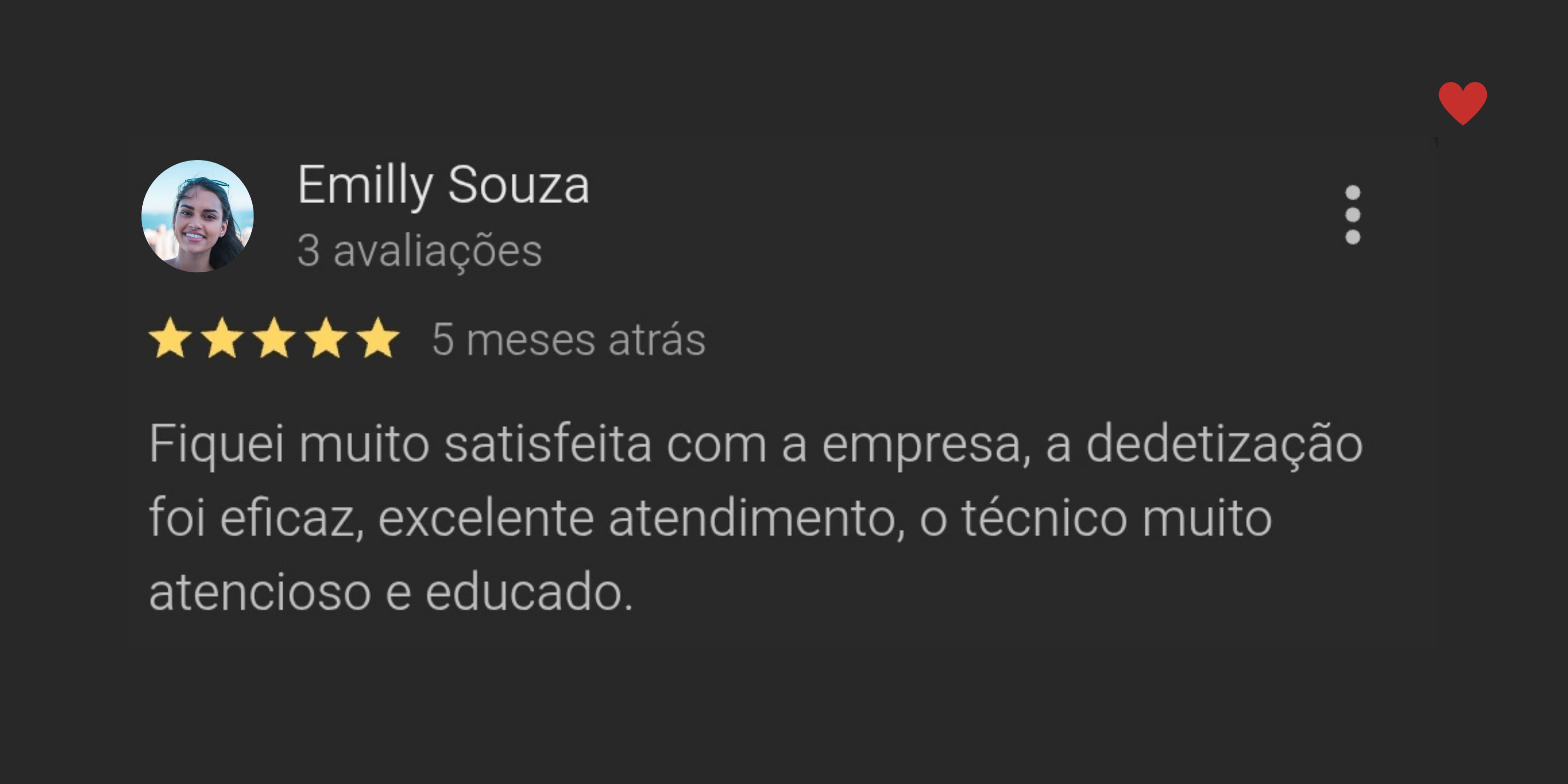 Avaliação positiva de cliente residencial