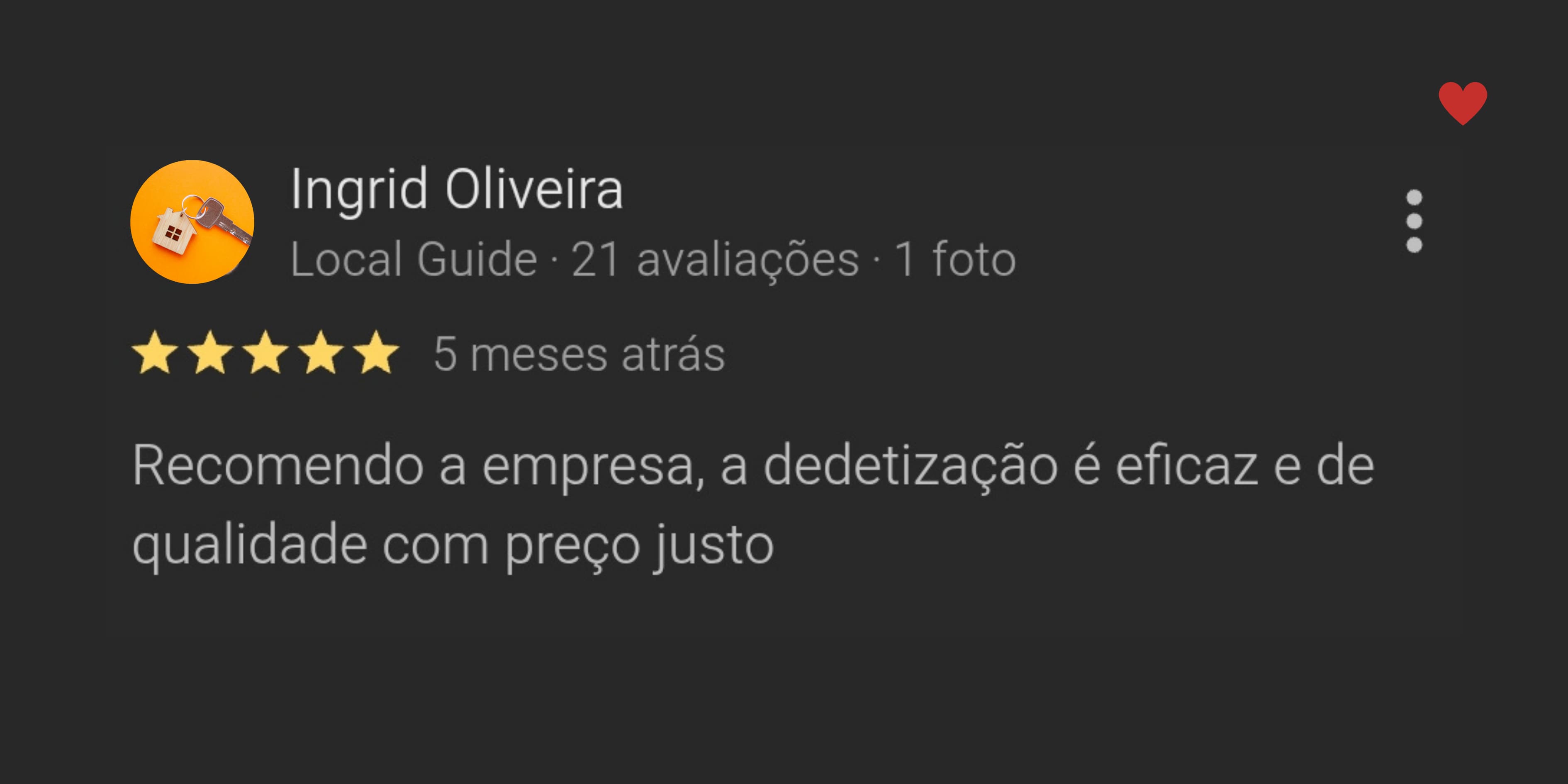 Comentário sobre profissionalismo da equipe