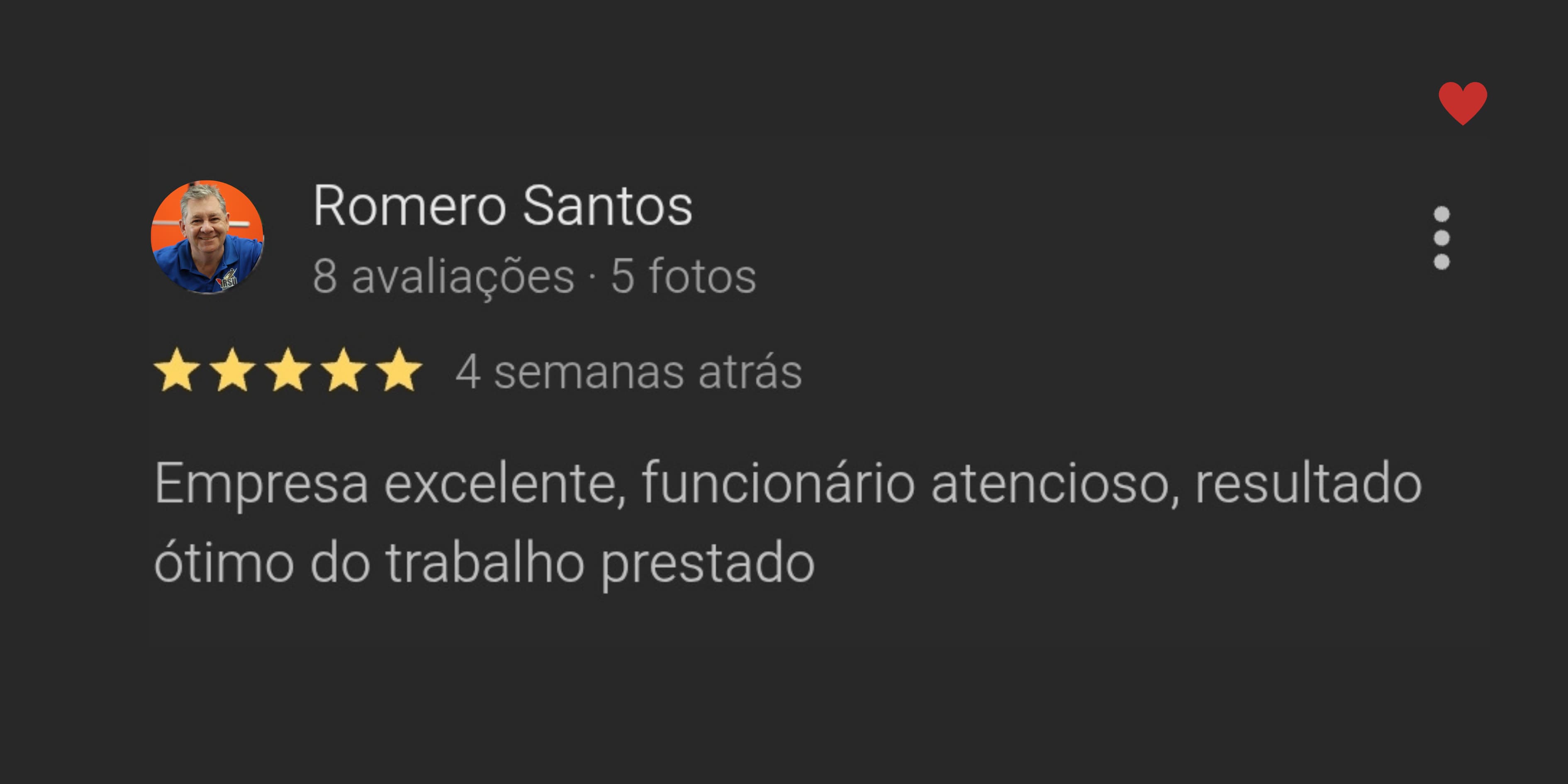 Depoimento sobre excelência do serviço